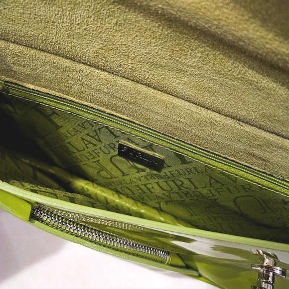 Furla - Patent Leather Shoulder Bag in Green - *Please Read* - Picture 8 of 11